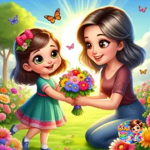 داستان کودکانه دسته گلی برای مادر